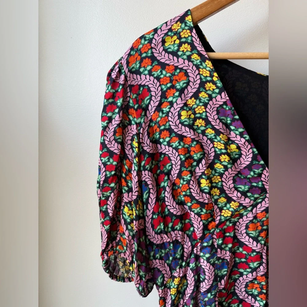 RHODE Ruby Puff Sleeve Dress‎ Revolve Love Is A Rainbow Maximalism Floral 12